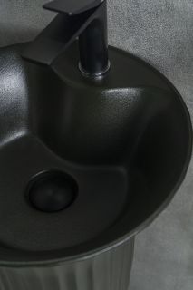 Раковина Gid Nb132bg 81114 накладная под черная  графит 41x41x84